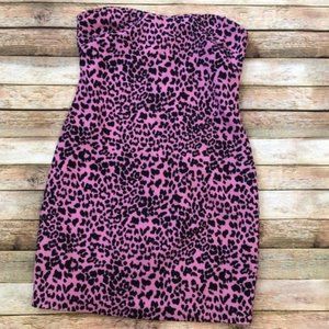 LIKELY Revolve lauren leopard pink strapless dress